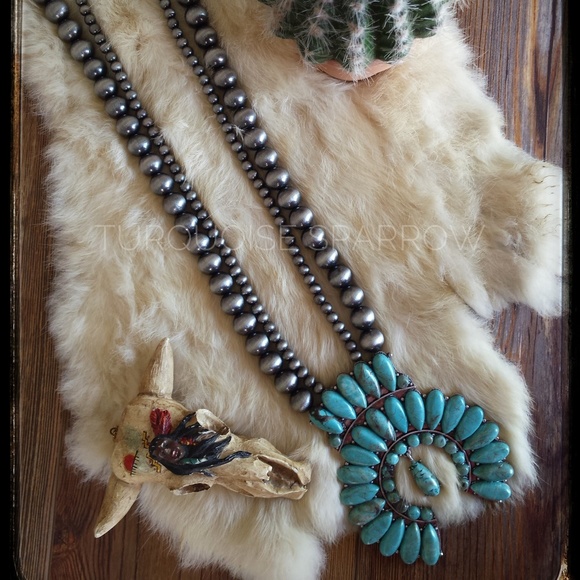 Squash Blossom Naja Double Strand Necklace - Picture 1 of 4